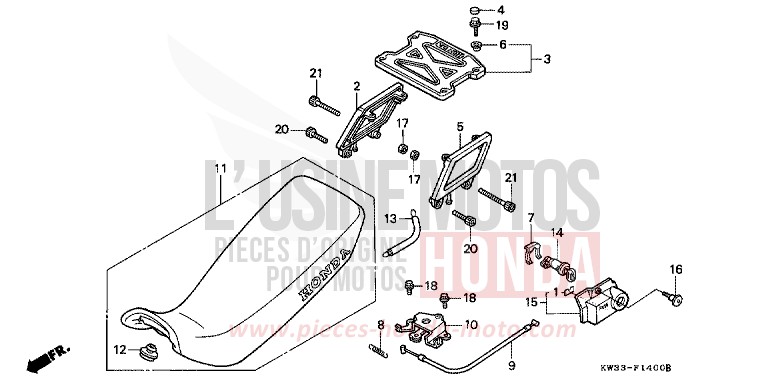 SEAT for Dominator 250 ROSS WHITE (NH196) from 1988